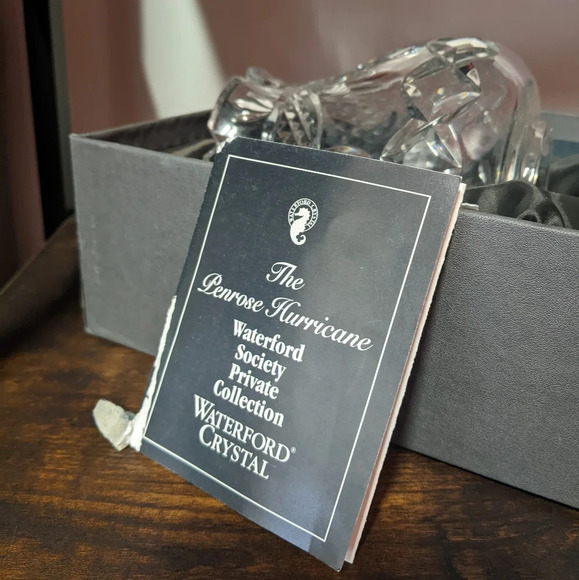 Waterford Society Penrose Pattern Hurricane Lamp Crystal Decorative Authentic - Picture 5 of 11